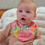 Bandana Bib | Pink Banksia | Cotton